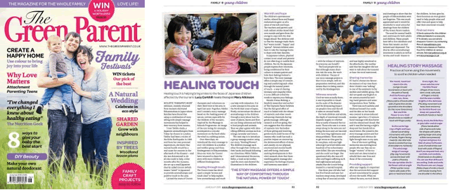 Story Massage in Green Parent Magazine